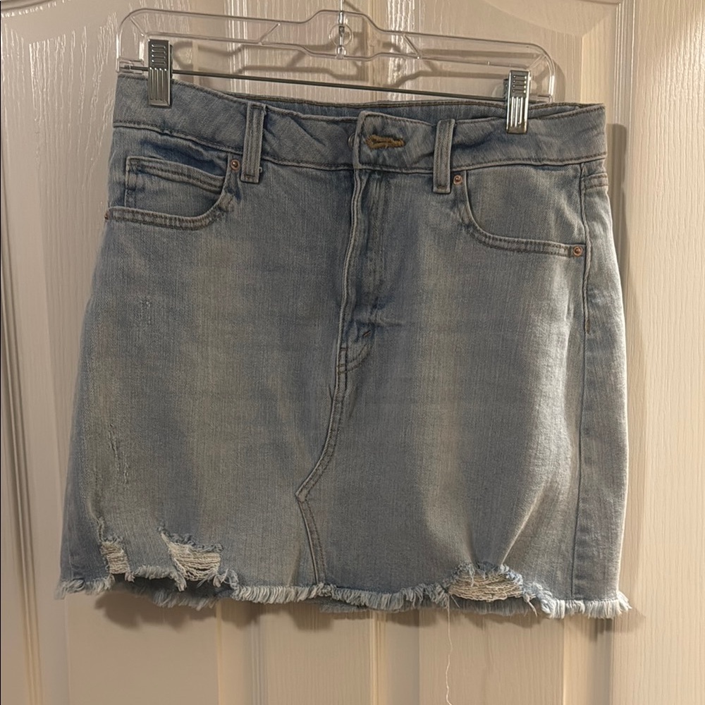 Wild Fable Light Blue Distressed Mini Skirt